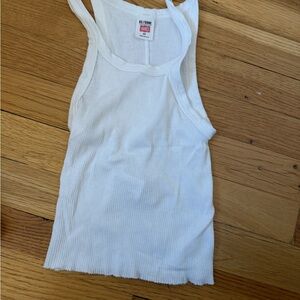 Redone / hands white Ribbed Tank Top